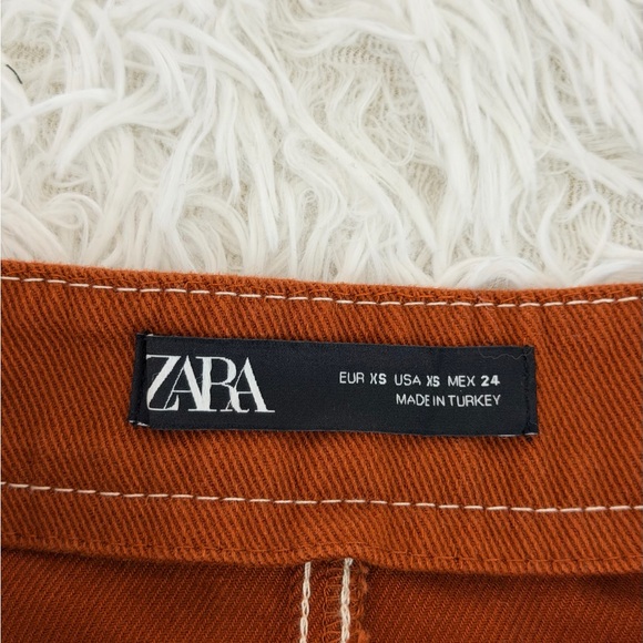 Zara Rust Orange Corduroy Cotton Mini Skirt size XS - Picture 5 of 6